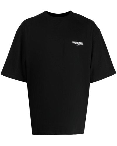 we11done T-shirt en coton à logo - Noir