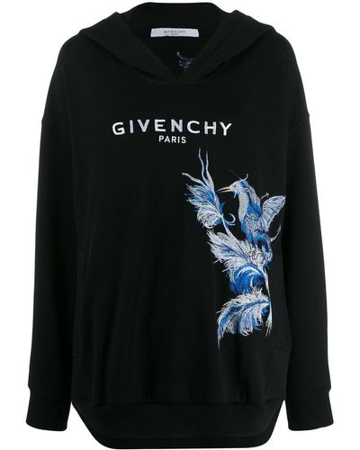 Givenchy Birds Embroidery Hoodie - Black