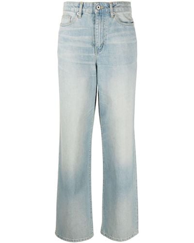 KENZO Japanese Wide-leg Jeans - Women's - Cotton - Blue