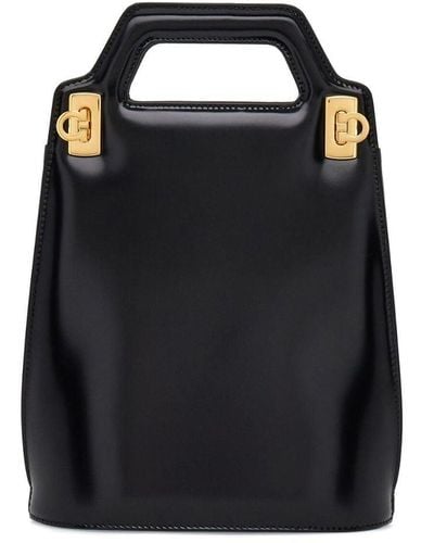 Ferragamo Wanda Leather Mini Bag - Black