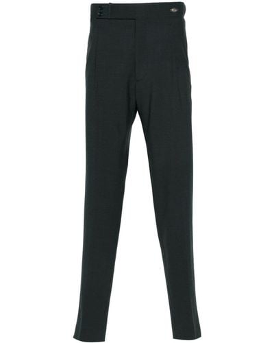 Tagliatore Pleat-detailing Button-fastening Tapered Trousers - Black