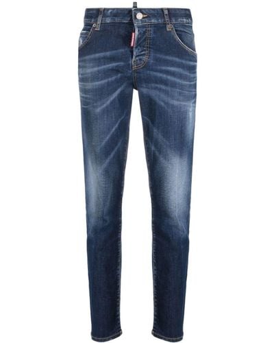 DSquared² Jeans crop con applicazione - Blu