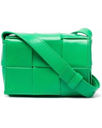 Bottega Veneta Interwoven Leather Shoulder Bag - Green
