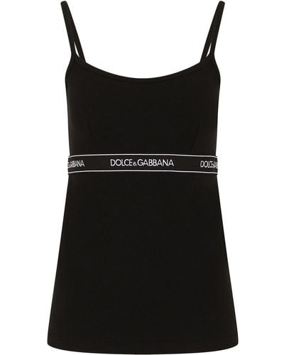 Dolce & Gabbana Tanktop Met Logo Tailleband - Zwart