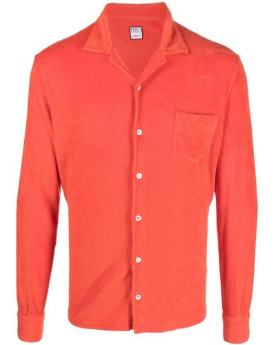 Fedeli Camisa en paño de rizo francés - Rojo