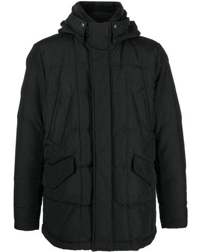 Woolrich フーデッド ダウンコート - ブラック