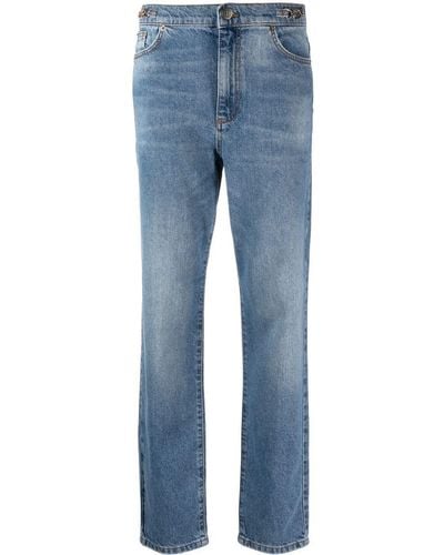 Twin Set Jeans dritti con effetto schiarito - Blu