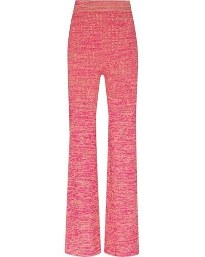 Remain Rib-knit Wide-leg Trousers - Pink
