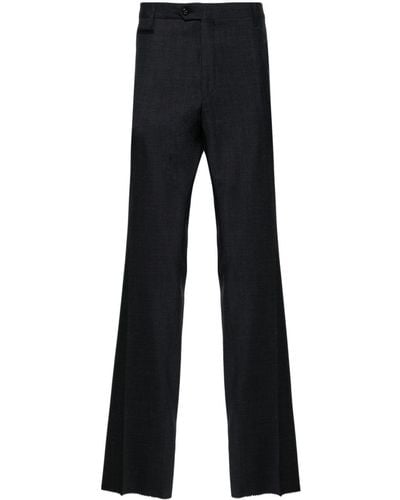 Corneliani Checked Tailored Wool Pants - Black