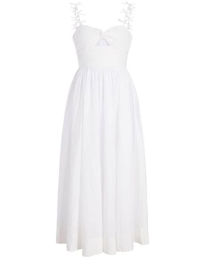 Cinq À Sept Agnes Bow-detail Midi Dress - White