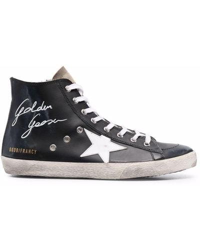 Golden Goose Star-patch Lace-up Sneakers - Black