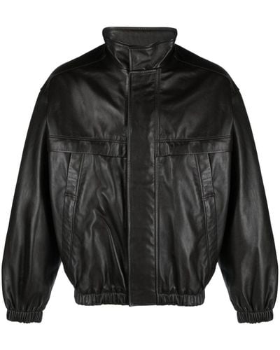 Lemaire Boxy-fit Leather Blouson - Black