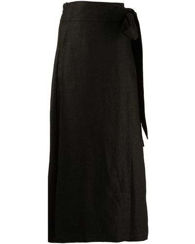Bondi Born Universal Linen Wrap Dress - Black