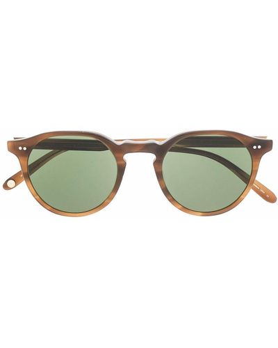 Garrett Leight Royce Round Frame Sunglasses - Green
