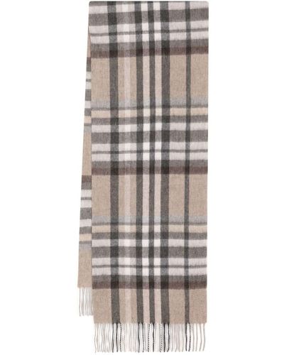 N.Peal Cashmere Plaid Cashmere Scarf - Brown