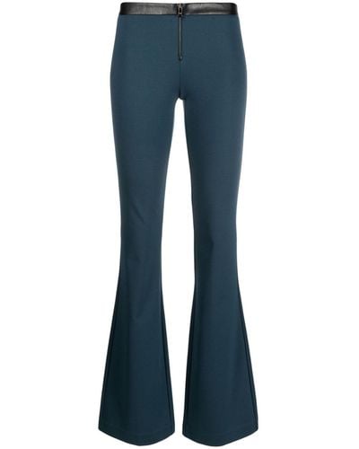 Patrizia Pepe Contrast-waistband Flared Trousers - Blue