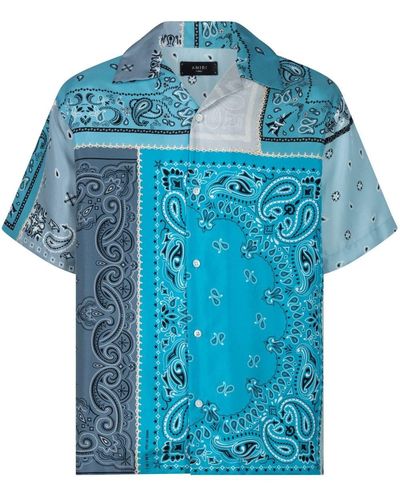 Amiri Zijden Overhemd - Blauw