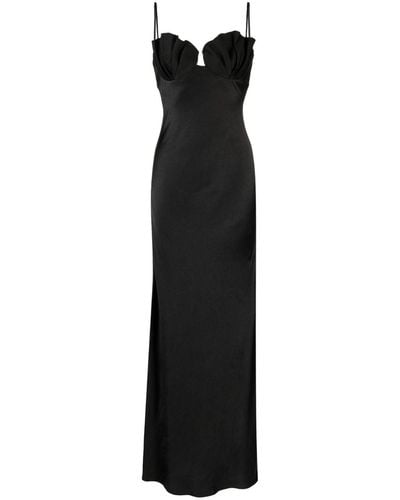 Rachel Gilbert Ryder Satin Gown Dress - Black
