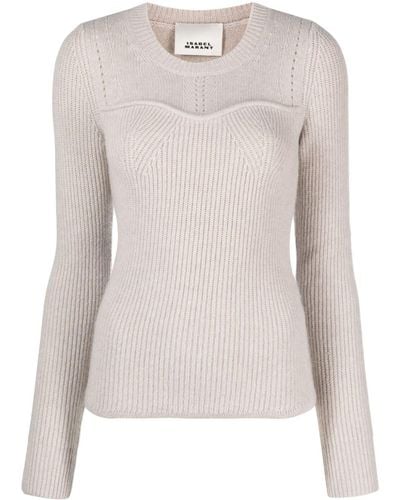 Isabel Marant Brumea Merino Wool-blend Sweater - Natural