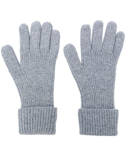 N.Peal Cashmere Ribbed Gloves - Gray