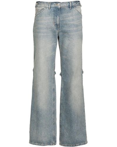 Courreges Weite High-Rise-Jeans - Blau