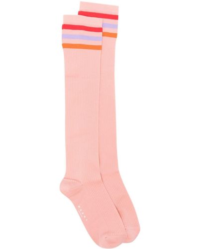 Marni Chaussettes à rayures - Rose