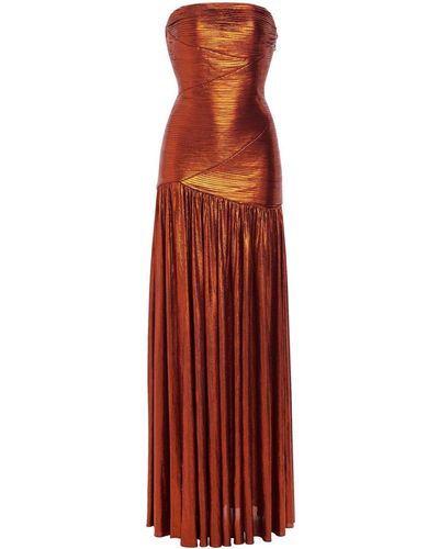 retroféte Chantal metallic maxi dress - Rot
