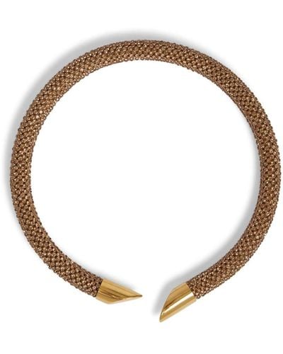 Rabanne Gold Pixel Chainmail Necklace - White