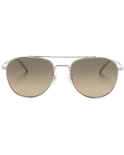 Oliver Peoples Rivetti Pilot-frame Sunglasses - Metallic