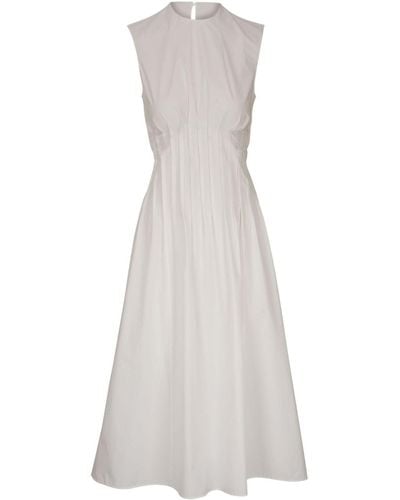 Khaite The Wes Pintuck-detail Midi Dress - White