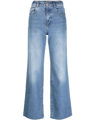 Pinko Ausgeblichene Wide-Leg-Jeans - Blau