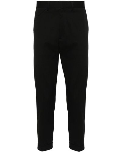 Low Brand Pressed-crease Tapered Pants - Black