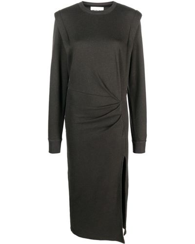 Isabel Marant Ruched-detail Midi Dress - Gray