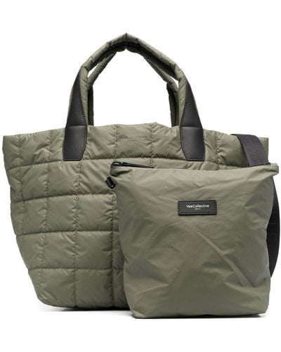 VEE COLLECTIVE Medium Quilted Tote Bag - Green