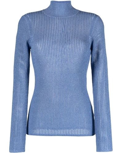 Munthe Liandra Ribbed-knit Sweater - Blue