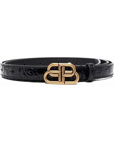 Buy Belts Balenciaga Reversible crocodileembossed leather belt  674444210B1  Luxury online store First Boutique