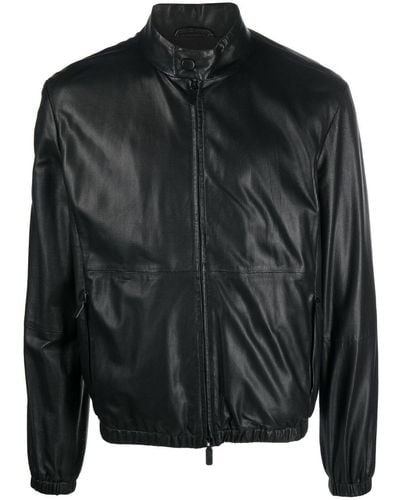 Emporio Armani Leather Jacket - Black