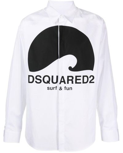 DSquared² Camisa con botones y logo - Negro