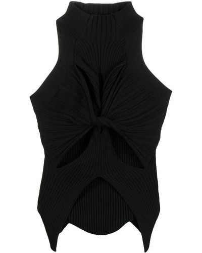Dion Lee Cut-out Detail Sleeveless Top - Black