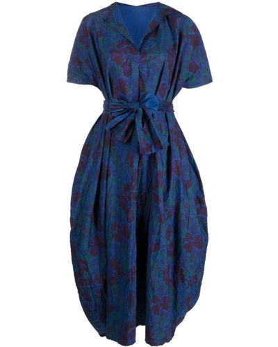 Daniela Gregis Floral-print Cotton Dress - Blue