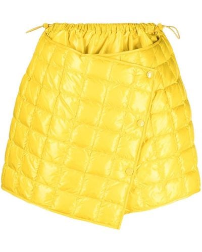 Moncler Yellow Quilted Finish Asymmetric Skirt - イエロー