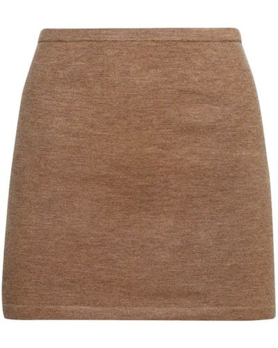 ÉTERNE Luna High-waisted Cashmere Skirt - Brown