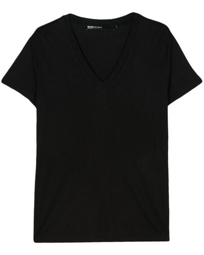 Bimba Y Lola T-Shirt mit V-Ausschnitt - Schwarz