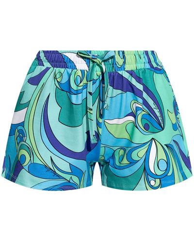 Moschino Shorts mit abstraktem Print - Blau