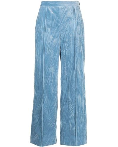 Rachel Comey Giro Velvet Straight-leg Pants - Blue