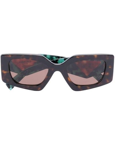 Prada Temple Tortoiseshell-effect Sunglasses - Blue
