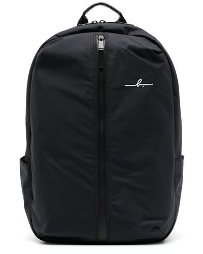 agnès b. Engraved-logo Plain Backpack - Black
