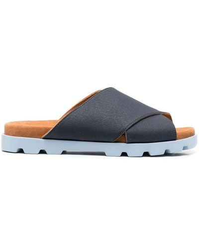 Camper Cross-strap Leather Sandals - Blue