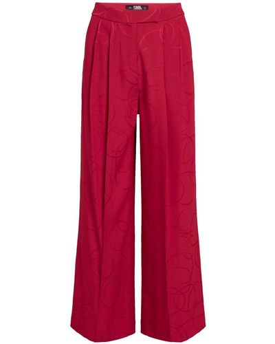 Karl Lagerfeld Pantalon de tailleur en satin - Rouge