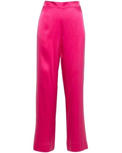 Asceno Straight-leg Silk Trousers - ピンク